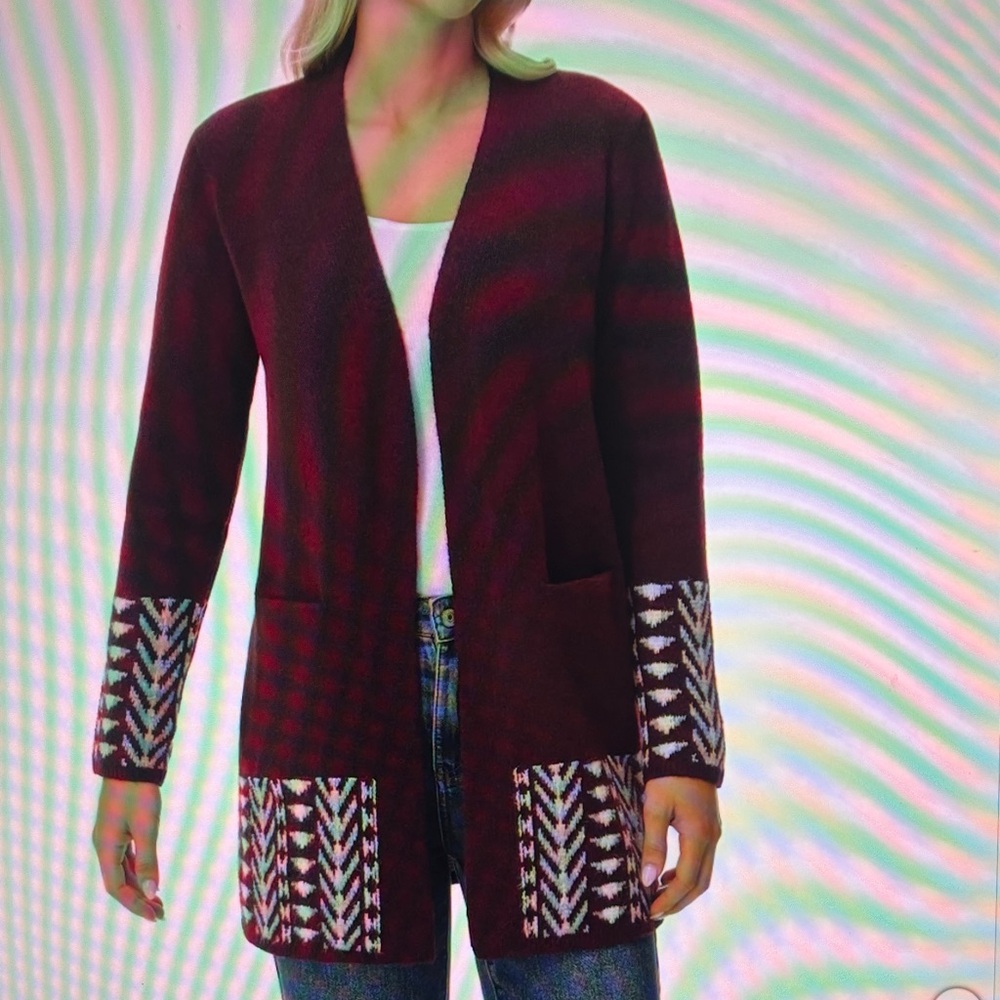 New With Tags Frye Women’s Patterned Cardigan.  Size Small